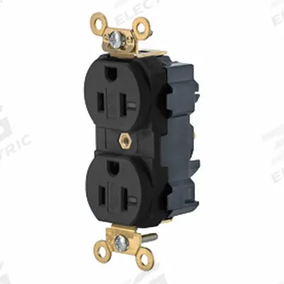 LEVITON Duplex Receptacle: Duplex, 5-20, Black, 125V AC, 20 A, 2 Pole / 3 Wire (MPN M5362-SE) - General Purpose Receptacles