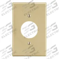 HUBBELL Wall Plate: Single Circular Opening, 1 Gang, Ivory, Std Size (MPN P7I). Key specifications — Brand: HUBBELL; Material: Polycarbonate.