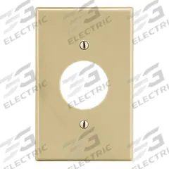 HUBBELL Wall Plate: Single Circular Opening, 1 Gang, Ivory, Std Size (MPN P7I). Key specifications — Brand: HUBBELL; Material: Polycarbonate.