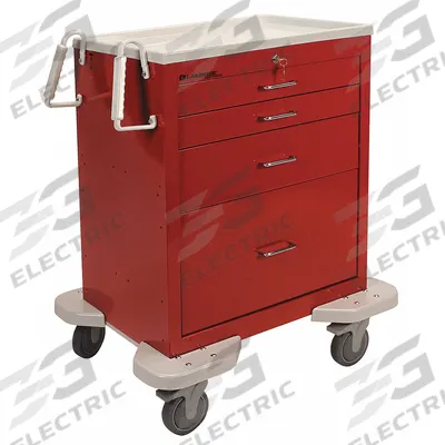 LAKESIDE General Medical Supply Cart with Drawers: Steel, (2) Swivel/(2) Swivel with Brake - General Medical Supply Carts with Drawers