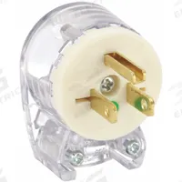 BRYANT Straight Blade Plug: Hospital Grade, 5-15P, 125V AC, 15 A, 2 Pole, 3 Blade, Clear (MPN 8295T)