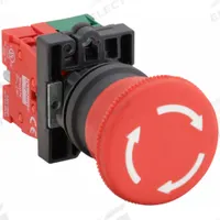 DAYTON Emergency Stop Push Button: Non-Illuminated, Mushroom Head Profile, Non-Metallic, 22 mm (MPN 30G254). Key specifications — Brand: DAYTON; Action: Maintained; Series: Dayton; Terminal Connection: Pressure Plate; Push Button Material Type: Non-Metallic.