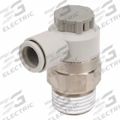 SMC Speed Control Valve: Elbow Fitting, Knob, 1/2 in Valve Body Size, 10 mm Tube, Meter Out (MPN AS4201F-04-10SA). Key specifications — attr947203: Brass/PBT; attr947205: SMC.