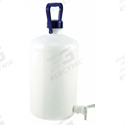 APPROVED VENDOR Carboy: 10 L, 2.64 gal, HDPE, 210 mm Body Dia, Spigot, 1 Handles - Swing-Handle Round Carboys & Jugs with Spigots