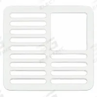 ZURN Grate: Cast Iron, 9 1/2 in Overall Wd, 1 1/4 in Overall Ht, Enamel, Drop-In (MPN P1900-3-GRATE). Key specifications — Brand: ZURN; Finish: Enamel; Color: White; Material: Cast Iron; Connection Type: Drop-In; Grate Surface Style: Slotted; Product Type: Grate.