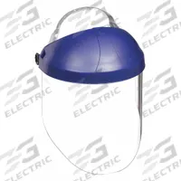 3M Face Shield: Clear, Uncoated, Dielectric/Reusable, 14 1/2 in Visor Wd, 9 in Visor Ht, Dielectric (MPN 82783). Key specifications — Headgear Color: Blue; Visor Material: Polycarbonate; Visor Features: Reusable.