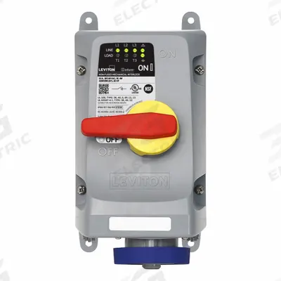 LEVITON Mechanical Interlock: 240V AC, Three Phase, 20 A, 3 Pole - Washdown-Rated Interlocks