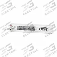 CDN Thermometer: Food Safety/Freezer/Refrigerator, LCD, 5 1/4 in Overall Lg, Metal Detectable (MPN TA20). Key specifications — Accuracy: ±4 °F; Brand: CDN; Case Material: ABS Plastic; Display Type: LCD; Features: Attaches to Outside of Refrigerator or Freezer; Lens Material: LCD; NSF Certified: No; Thermometer Type: Thermometer.