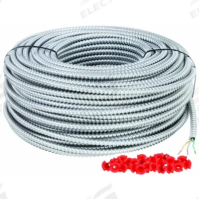 SOUTHWIRE Metal Clad Armored Cable: 12 AWG, 2 Conductors, Copper, 250 ft, Aluminum - Standard Metal-Clad Cables