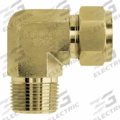 BRENNAN INDUSTRIES Compression Fitting Elbow: 1/2 in OD x 3/8 in Pipe Size, Tube x MNPT, Brass (MPN N2501-08-06-B). Key specifications — Compatible Fitting Brands: Gyrolok; Brand: BRENNAN INDUSTRIES; Series: N2501.