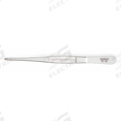 GENERAL Tweezers: Stainless Steel, Round, Straight Tip - General Purpose Tweezers