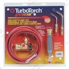 TURBOTORCH Torch Kit: Swirl Flame, CGA-200, External Lighter, Extreme Series, Torch Kit (MPN 0386-0339). Key specifications — Kit Series: Extreme; Compatible Fuel Cylinder Size: MC; Included Acetylene Regulator CGA Number: CGA-200; Included Tip Manufacturer Part Number: A-3; Connection Type: Quick Connect; Manufacturer Part Number: 0386-0339; Brand: TURBOTORCH; Item: Torch Kit.