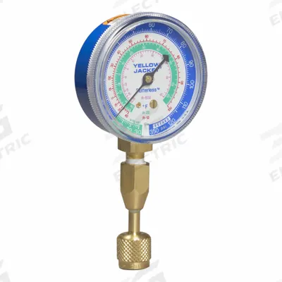 YELLOW JACKET Test Gauge: Test Gauge, 0 psi to 350 psi, 2 1/2 in Dia, Female NPT - Recovery Tank Test Gauges