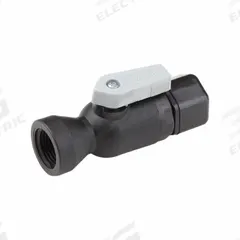 PARKER Manual Two-Way Ball Valve: 1/4 in, Polypropylene, Straight, FNPT x FNPT, Full Port Ball Port (MPN FTPPB4VFC4). Key specifications — Brand: PARKER; Handle: Lever.