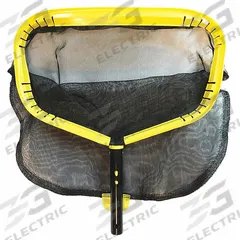 JED POOL TOOLS Leaf Skimmer: Black/Yellow, Aluminum, 17 5/8 in Overall Ht, 1 1/2 in Overall Wd (MPN 40-389). Key specifications — attr994960: JED POOL TOOLS; attr994935: Yellow; attr994957: Leaf Skimmer; attr994948: Aluminum.