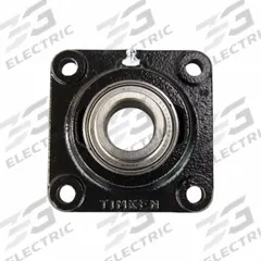 TIMKEN Flange Mount Bearing: Radial Ball, 1 7/16 in Bore, Cast Iron, Set Screws, 5 1/8 in Lg, Square (MPN YCJM 1-7/16). Key specifications — Bore Type: Cylindrical; Brand: TIMKEN; Lubricant Material: NLGI 2 Lithium Complex Grease; Mounting Bolt Size: 1/2 in; Split Housing: Not Split; System of Measurement: Inch.