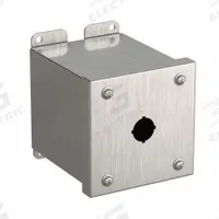HAMMOND Push Button Enclosure: 22mm, 1 Holes, 304 Stainless Steel, NEMA 4/4X (MPN 1437MSSA). Key specifications — Brand: HAMMOND; Environments & Applications: Washdown-Corrosion-Resistant.