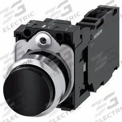 SIEMENS Extended Push Button Operator: Non-Illuminated, Extended Profile, Non-Metallic, 22 mm (MPN 3SU1150-0BB10-1FA0). Key specifications — Brand: SIEMENS; Action: Momentary; Series: 3SU; Push Button Material Type: Non-Metallic.