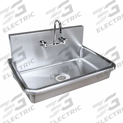 JUST MANUFACTURING Hospital Sink: 1 Stations, 13 1/2 in Overall Ht, 26 in Overall Lg - One-Station Hospital Sinks with Faucets