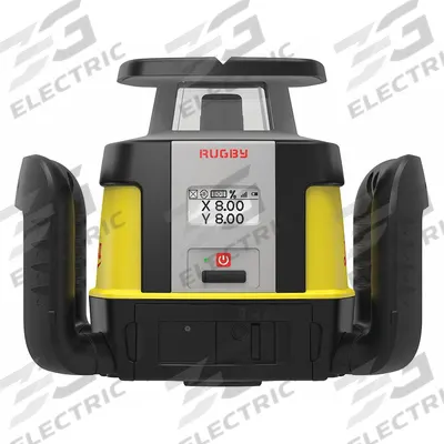 LEICA RUGBY Rotary Laser: 4,430 ft Range w/Receiver, Red Beam, Horizontal, ±1/16 in @ 100 ft - Horizontal-Beam Rotary Laser Levels