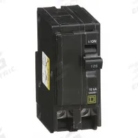 SQUARE D Miniature Circuit Breaker: 125 A, 120/240V AC, Single Phase, 10kA at 120/240V AC, 2 Poles (MPN QO2125). Key specifications — Phase: Single; Amps: 125 A; AC Voltage Rating: 120/240V AC; Max. AIR Rating: 10kA at 120/240V AC; For Use With: QO Load Centers and NQ Panelboards; Brand: SQUARE D.