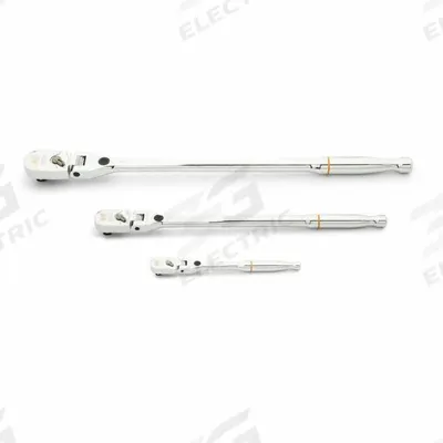 GEARWRENCH Hand Ratchet Set: Pear, Reversible, 7 in_19 in_13 1/2 in Overall Lg - Flex-Head Ratchet Sets