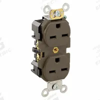 LEVITON Receptacle: Duplex, 6-15, Brown, 250V AC, 15 A, 2 Pole / 3 Wire (MPN 5662)