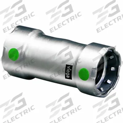 VIEGA MEGAPRESS Crimp Coupling Fitting: 1 1/4 in Pipe x 1 1/4 in Pipe Size - Potable Water Stainless Steel Press Fittings
