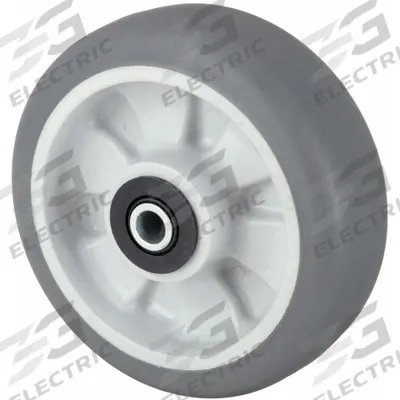 APPROVED VENDOR Caster Wheel: 6 in Wheel Dia., 2 in Wheel Wd, Rubber, 600 lb Load Rating - Nonmarking Rubber Tread on Plastic Core Wheels