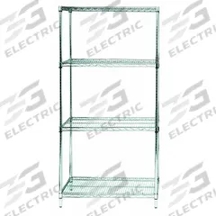 APPROVED VENDOR Wire Shelving Unit: Starter, 48 in x 24 in, 74 in Overall Ht, 4 Shelves, Silver (MPN WR74-2448S). Key specifications — Recommended Environments: Harsh; Color: Silver; Material: Stainless Steel; Brand: APPROVED VENDOR.