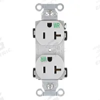 HUBBELL Receptacle: Duplex, 5-20, Gray, 125V AC, 20 A, 2 Pole / 3 Wire (MPN BR20GRYWR)