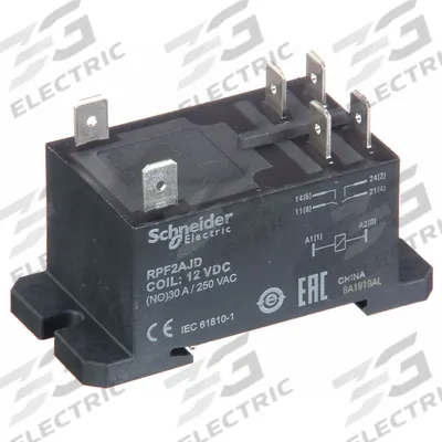 SCHNEIDER Enclosed Power Relay: DIN-Rail & Surface Mounted, 30 A Current Rating, 12V DC - Combination DIN-Rail & Surface-Mounted Relays
