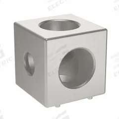 Squared Corner Connector: Squared Corner Connector, 25 Series, 25.2 mm x 25 mm x 25.2 mm, 2 Holes (MPN 093WW251N06). Key specifications — Material: Aluminum; Brand: FATH INC.; Finish: Lacquer.