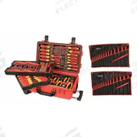 WIHA Master Tool Set: Insulated, 111 Total Pcs, Rolling Tool Case (MPN 32801). Key specifications — attr541600: (1) Lineman's Pliers; attr541603: (33) Adjustable Wrenches; attr541599: (1) Cable Cutter; attr541604: (1) Wire Cutter; attr541515: WIHA; attr548994: (5) Phillips Screwdrivers.