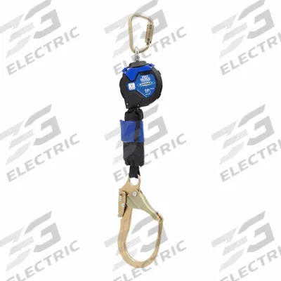 WERNER Self-Retracting Lifeline: 2 3/4 inSteel Snap Hook Anchor, Harness Steel Carabiner - Mounted SRLs