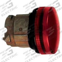 SCHNEIDER ELECTRIC Pilot Light Head: 22 mm Panel Mounting Hole Dia, Red, Fresnel, LED, XB4 Series (MPN ZB4BV043S). Key specifications — Brand: SCHNEIDER; Compatible Lamp Module Type: Universal LED Module; Compatible with Series: XB4.