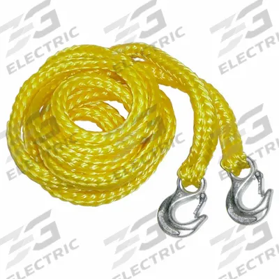 KEEPER Tow Rope: 5/8 in Overall Wd, 13 ft Overall Lg, Yellow, Polypropylene - Tow Straps