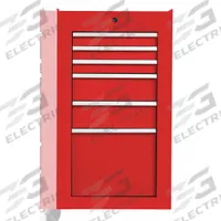 PROTO Side Cabinet: Red, 6 Drawers, Keyed, 19 in W x 25 1/4 in D x 34 in H, Red / Gloss, 550S (MPN J551934-6RD-SC). Key specifications — Brand: PROTO; Drawer Color: Red; Drawer Slide Type: Ball Bearing; Series: 550S; Locking System: Keyed.