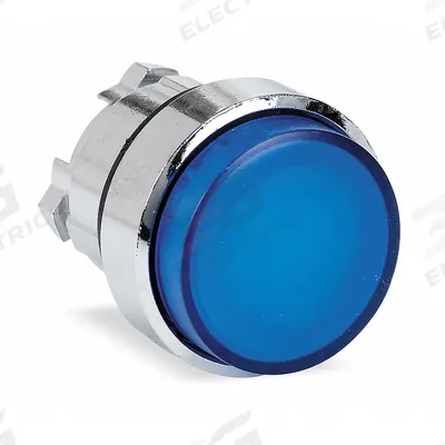 SCHNEIDER Extended Push Button: Blue, 22 mm Mounting Size, Metallic - Illuminated Extended-Length Push-Button Operators