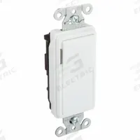 BRYANT Wall Switch: Rocker Switch, 3-Way, Maintained, White, 120/277V AC, 20 A (MPN 9903GLW). Key specifications — Illuminated: Yes; Voltage Rating: 120/277V AC.