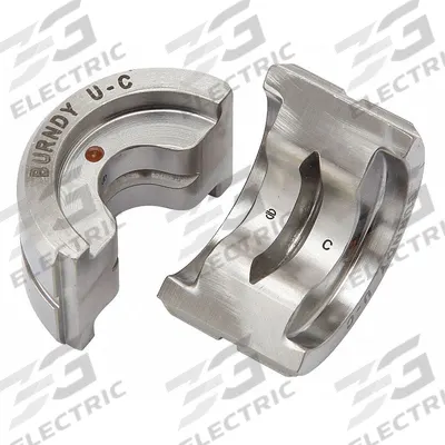 BURNDY Upper and Lower Crimping Die: 1/0 AWG Aluminum Lug/6 to 2 AWG Copper Lug, 3 Sizes - Burndy Replacement Crimping Dies