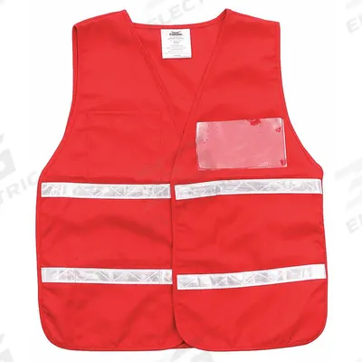 CONDOR Safety Vest: Red, Polyester, Hook-and-Loop, Universal Vest Size - Legend Insert Safety Vest