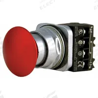 SIEMENS Mushroom Head Push Button: Non-Illuminated, Mushroom Head Profile, Metallic, 30 mm, 1NO/1NC (MPN 52PP2A2A). Key specifications — Brand: SIEMENS; Action: Maintained; Series: Class 52; Terminal Connection: Pressure Plate; Push Button Material Type: Metallic.