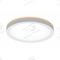 LED Flush Mount: 8 in Dia, White, 2 1/2 in Ht, 800 lm, 3000K/4000K/5000K, 12 W, 120V AC (MPN 56568114). Key specifications — attr1261996: 3000K; attr1262004: Brushed Nickel; attr1262010: LED; attr1262027: Nightlight; attr1262000: Round; attr1262021: 120V AC; attr1262025: No; attr1262028: Flush Mount.