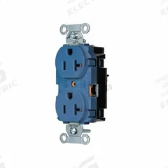 HUBBELL Receptacle: Duplex, 5-20, Blue, 125V AC, 20 A, 2 Pole / 3 Wire (MPN 5352STBL)