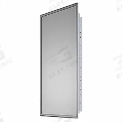 KETCHAM Medicine Cabinet: Rectangular, Glass, 36 in Overall Ht, 16 in Overall Wd, Stainless Steel (MPN 1636). Key specifications — Brand: KETCHAM; Frame Material: Stainless Steel; Frame Finish: Bright Annealed; Frame Color: Silver; Material: Glass.