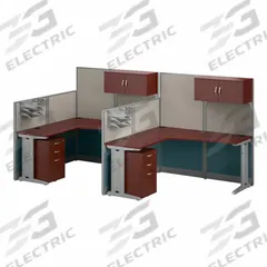 BUSH BUSINESS FURNITURE Modular Cubicle Workstation: 62 7/8 in Overall Ht, 129 in Overall Wd, Cherry (MPN OIAH008HC). Key specifications — Brand: BUSH BUSINESS FURNITURE; Office Cubicle Color: Cherry.