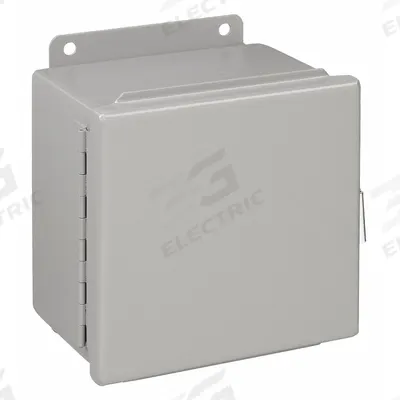 WIEGMANN Enclosure: Steel, 8 in x 8 in x 4 in, NEMA 12/13, Solid Cover - Steel Dust-Tight Enclosures
