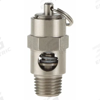 CONRADER Safety Valve: Soft Seat, 1/4 in (M)NPT Inlet (In.), 350 psi Preset Setting (PSI) - Soft Seat Pneumatic Safety Valves