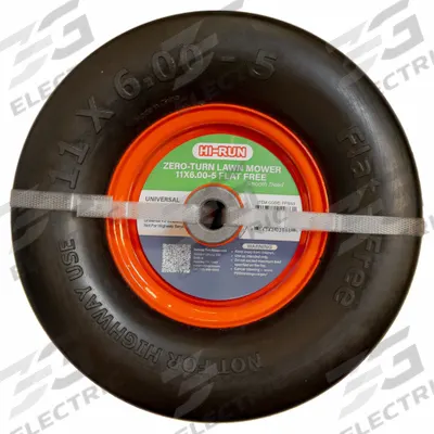 HI-RUN Tires and Wheels: 11X6.00-5 Tire Size, Lawn Mower Tire, Smooth - Lawn Mower Tires